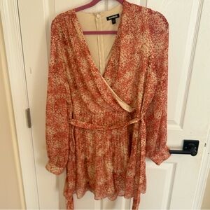 Express Floral Red and Cream Romper